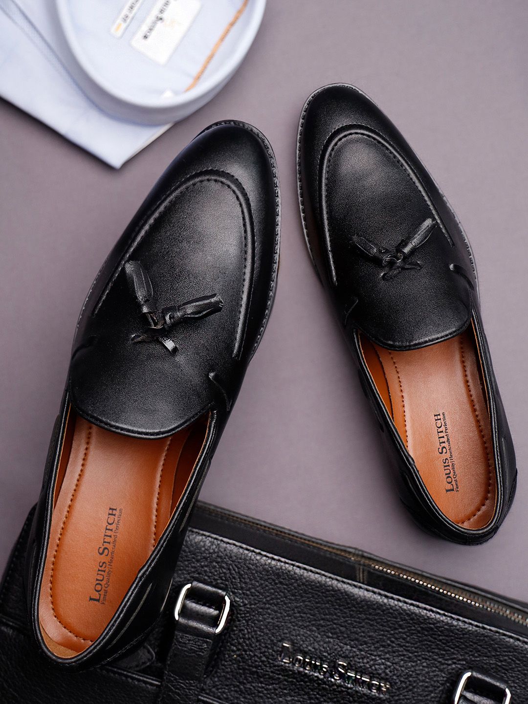 LOUIS STITCH Men Formal Slip On Tassel Moccasin Shoes