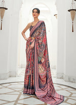 Thumbnail for Monjolika Fashion Multi Colour Classic Digital Printed Crepe Silk Saree - Distacart