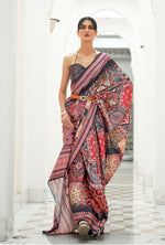 Thumbnail for Monjolika Fashion Multi Colour Classic Digital Printed Crepe Silk Saree - Distacart