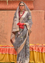 Thumbnail for Monjolika Fashion Organza Printed Grey Contemporary Saree