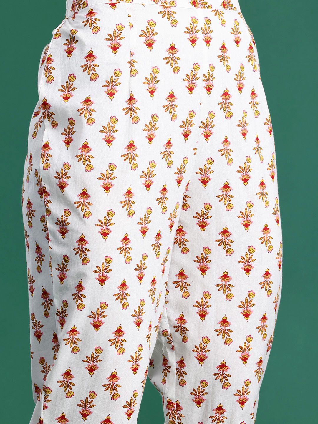 Indo Era Floral Printed Pure Cotton Kurta with Palazzos & Dupatta