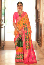 Thumbnail for Monjolika Fashion Yellow Weaving Banarasi Silk Designer Saree