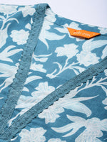 Thumbnail for Indo Era Floral Printed Pure Cotton Kurta with Trousers & With Dupatta