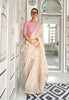Monjolika Fashion Cream Chiffon Weaving Contemporary Saree - Distacart
