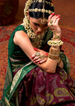 Thumbnail for Monjolika Fashion Silk Burgundy Patola Print Classic Saree