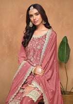 Thumbnail for Monjolika Fashion Peach Color Embroidered Santoon Chinnon Salwar Suit