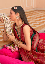 Thumbnail for Monjolika Fashion Silk Dark Green Foil Print Patola Traditional Saree