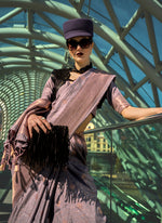 Thumbnail for Monjolika Fashion Katan Silk Weaving Zari Work Light Purple Classic Saree