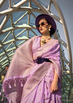 Thumbnail for Monjolika Fashion Lavender Katan Silk Weaving Zari Work Designer Saree