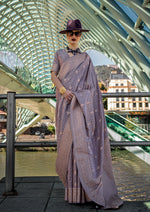 Thumbnail for Monjolika Fashion Light Purple Color Katan Silk Weaving Zari Work Contemporary Saree