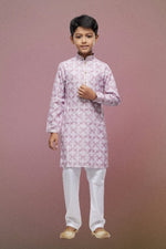 Thumbnail for Raivat Ethnic Cotton Thread Work Kids Kurta Pajama In Pink Colour - Distacart