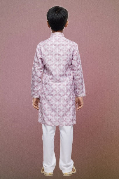 Raivat Ethnic Cotton Thread Work Kids Kurta Pajama In Pink Colour - Distacart