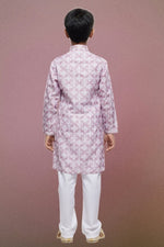 Thumbnail for Raivat Ethnic Cotton Thread Work Kids Kurta Pajama In Pink Colour - Distacart
