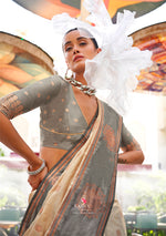 Thumbnail for Monjolika Fashion Katan Silk Weaving Zari Designer Saree In Cream