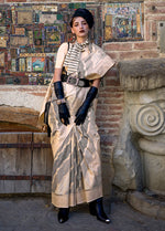 Thumbnail for Monjolika Fashion Weaving Zari Katan Silk Designer Saree In Beige