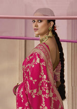 Thumbnail for Monjolika Fashion Rani Pink Viscose Weaving Floral Printed Trendy Saree