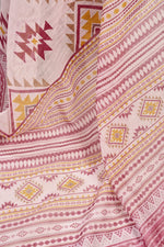 Thumbnail for Vastranavya White Maroon Digital Printed Linen Ready To Wear Designer Saree with Unstitched Blouse - Distacart