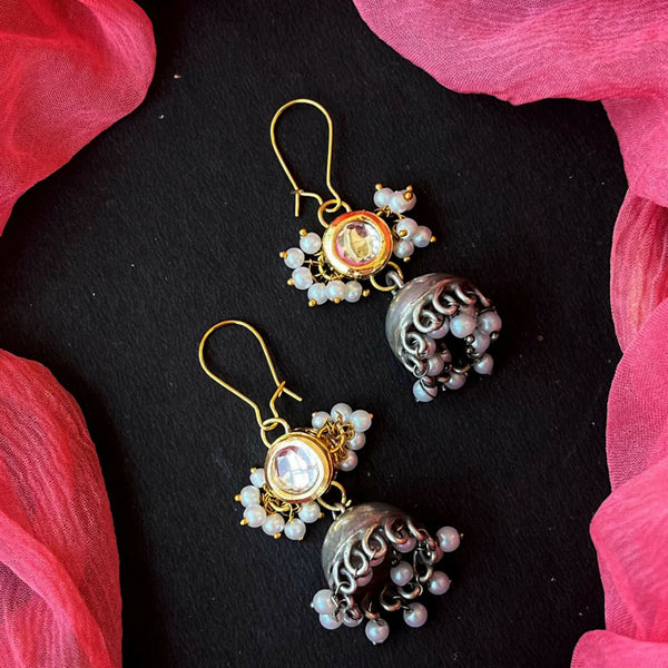 Joban Fashion Women White Kundan Top With Oxidized Jhumki Earring - Distacart