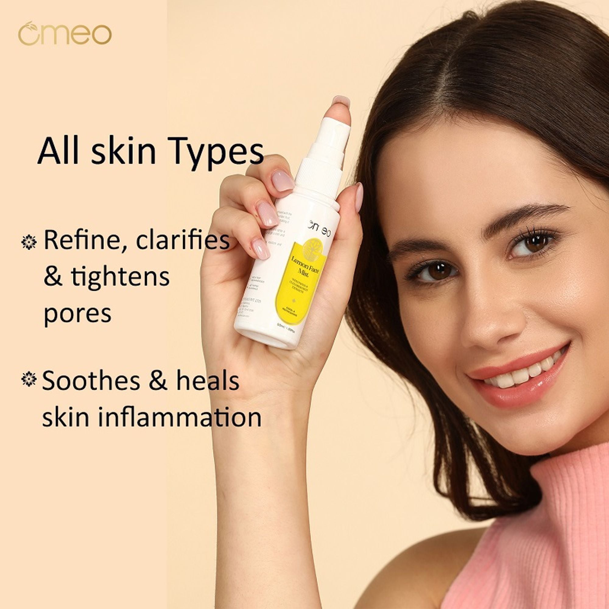Omeo Lemon Face Mist With Papaya & Cucumber Extract - Cool & Refershing - Dista