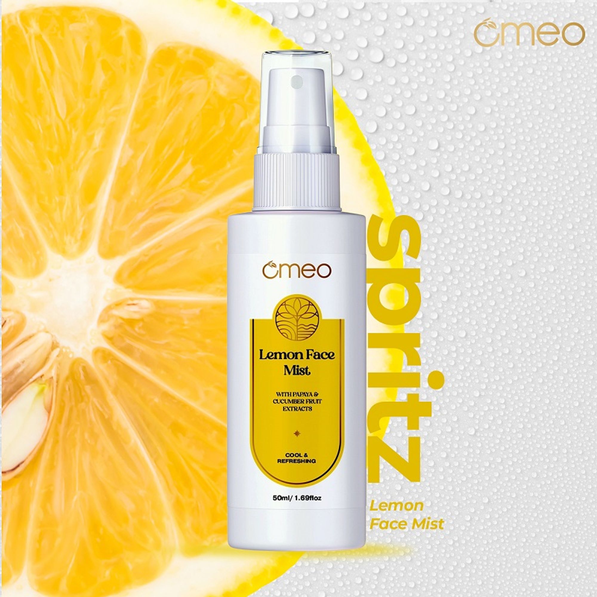 Omeo Lemon Face Mist With Papaya & Cucumber Extract - Cool & Refershing - Dista