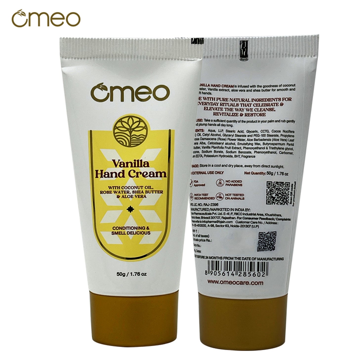 Omeo Vanilla Hand Cream - For Glowing & Hydrated Hands - Dista
