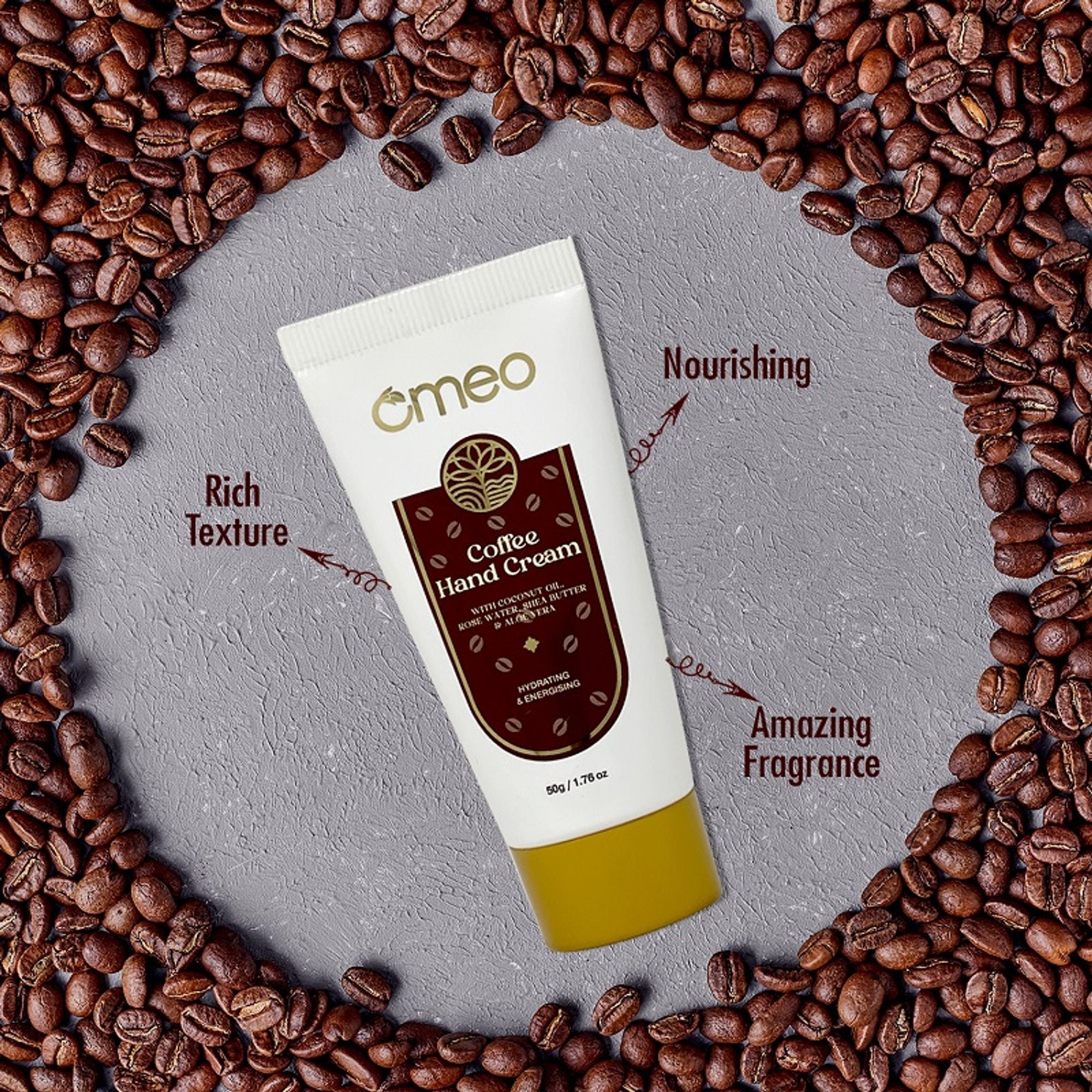Omeo Coffee Hand Cream - For Glowing & Hydrated Hands - Dista