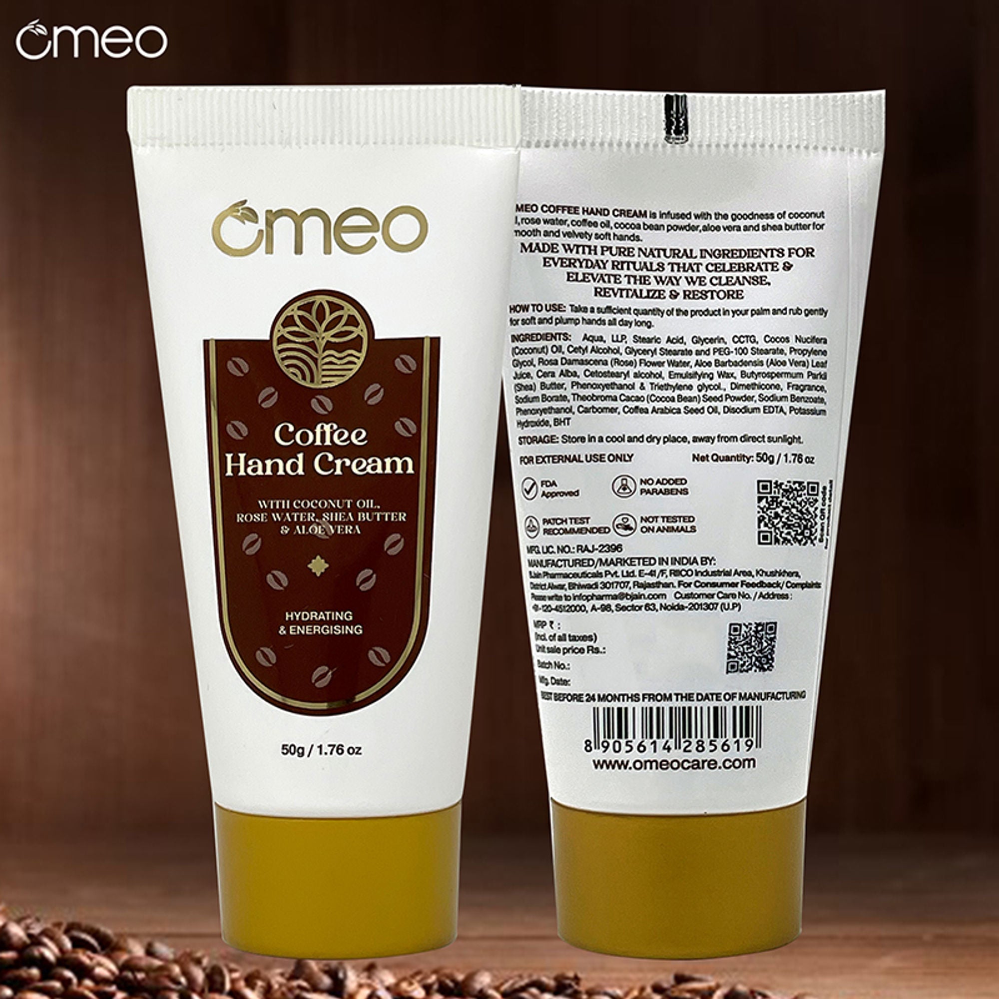 Omeo Coffee Hand Cream - For Glowing & Hydrated Hands - Dista