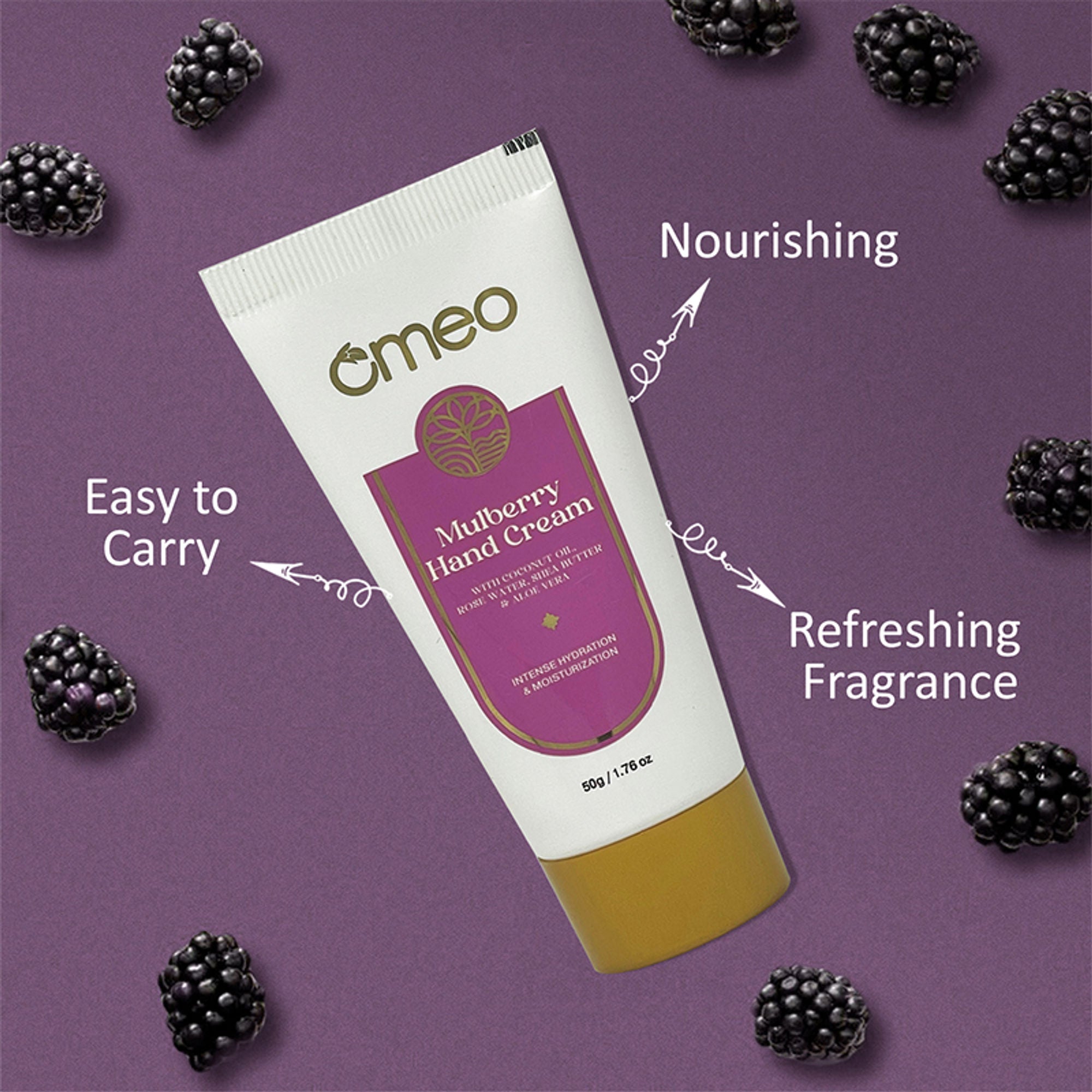 Omeo Mulberry Hand Cream - For Glowing & Hydrated Hands - Dista