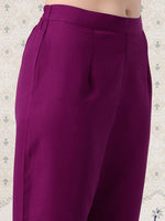 Thumbnail for Ode by House of Pataudi V-Neck Floral Printed Kurta With Trousers - Distacart