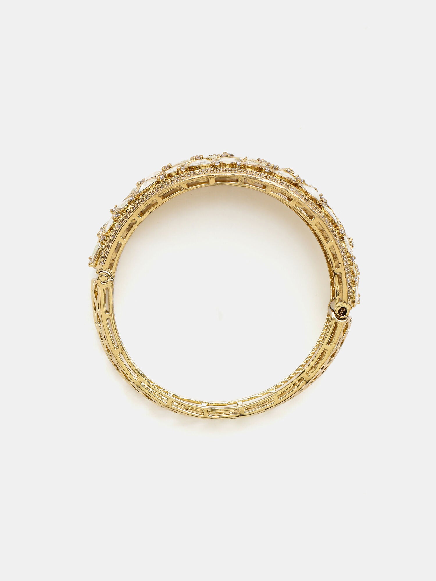 Ruby Raang 22k Gold Polished Kundan Bracelet