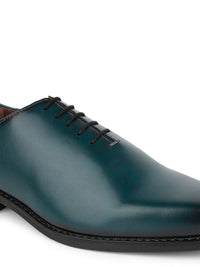 Thumbnail for LOUIS STITCH Men Seaweed Green Formal Wholecut Lace-Up Derby Shoes