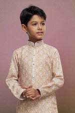 Thumbnail for Raivat Ethnic Cotton Thread Work Kids Kurta Pajama In Beige Colour - Distacart