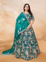 Thumbnail for Monjolika Fashion Embroidered Art Silk Trendy Lehenga Choli In Turquoise