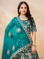 Thumbnail for Monjolika Fashion Embroidered Art Silk Trendy Lehenga Choli In Turquoise