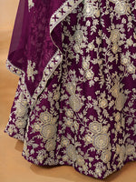 Thumbnail for Monjolika Fashion Embroidered Art Silk Purple Lehenga Choli
