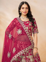Thumbnail for Monjolika Fashion Art Silk Embroidered Rani Pink Trendy Lehenga Choli