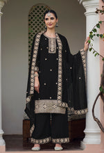 Thumbnail for Monjolika Fashion Georgette Embroidered Black Salwar Kameez