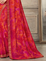 Thumbnail for Anouk Abstract Printed Zari Pure Chiffon Bagru Saree - Distacart
