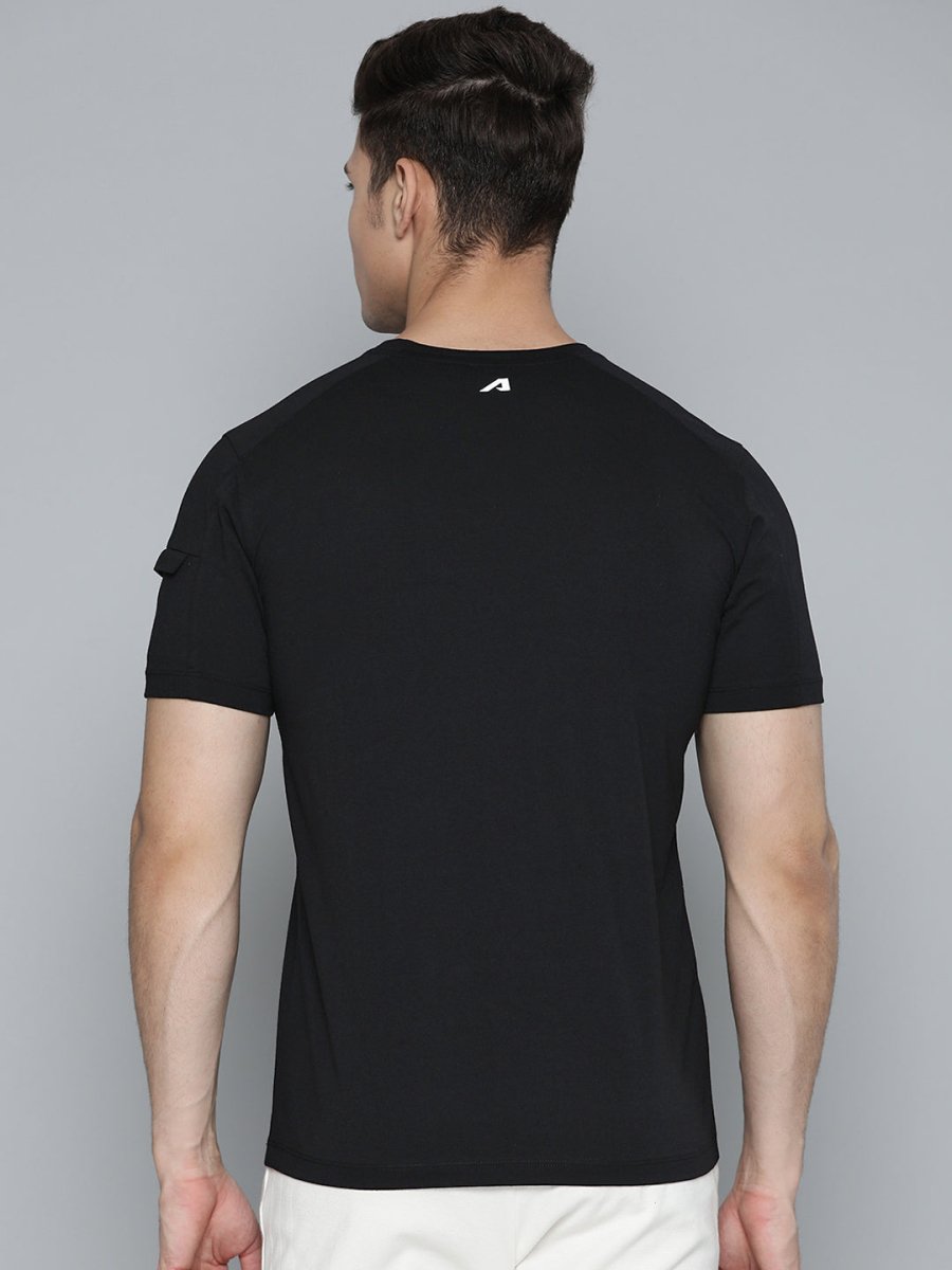 Alcis Men Black & White Typography Printed T-shirt - Distacart
