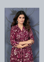 Thumbnail for Monjolika Fashion Wine Rayon Printed Casual Wear Co Ord Set