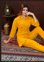 Thumbnail for Monjolika Fashion Yellow Maaza Cotton With Hand Work Trendy Co Ord Set