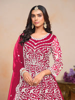 Thumbnail for Monjolika Fashion Rani-Pink Color Embroidered Santoon Net Salwar Suit