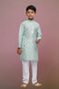 Raivat Ethnic Cotton Thread Work Kids Kurta Pajama In Light Green Colour - Distacart