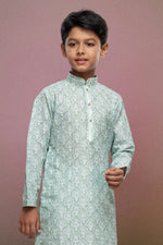 Thumbnail for Raivat Ethnic Cotton Thread Work Kids Kurta Pajama In Light Green Colour - Distacart