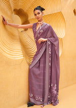 Thumbnail for Monjolika Fashion Printed Georgette Classic Saree In Purple