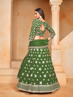 Thumbnail for Monjolika Fashion Embroidered Art Silk Green Designer Lehenga Choli