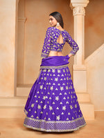 Thumbnail for Monjolika Fashion Embroidered Art Silk Violet Designer Lehenga Choli