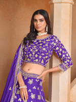Thumbnail for Monjolika Fashion Embroidered Art Silk Violet Designer Lehenga Choli