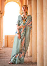 Thumbnail for Monjolika Fashion Viscose Multi Colour Foil Print Contemporary Saree