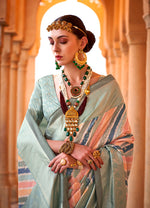 Thumbnail for Monjolika Fashion Viscose Multi Colour Foil Print Contemporary Saree